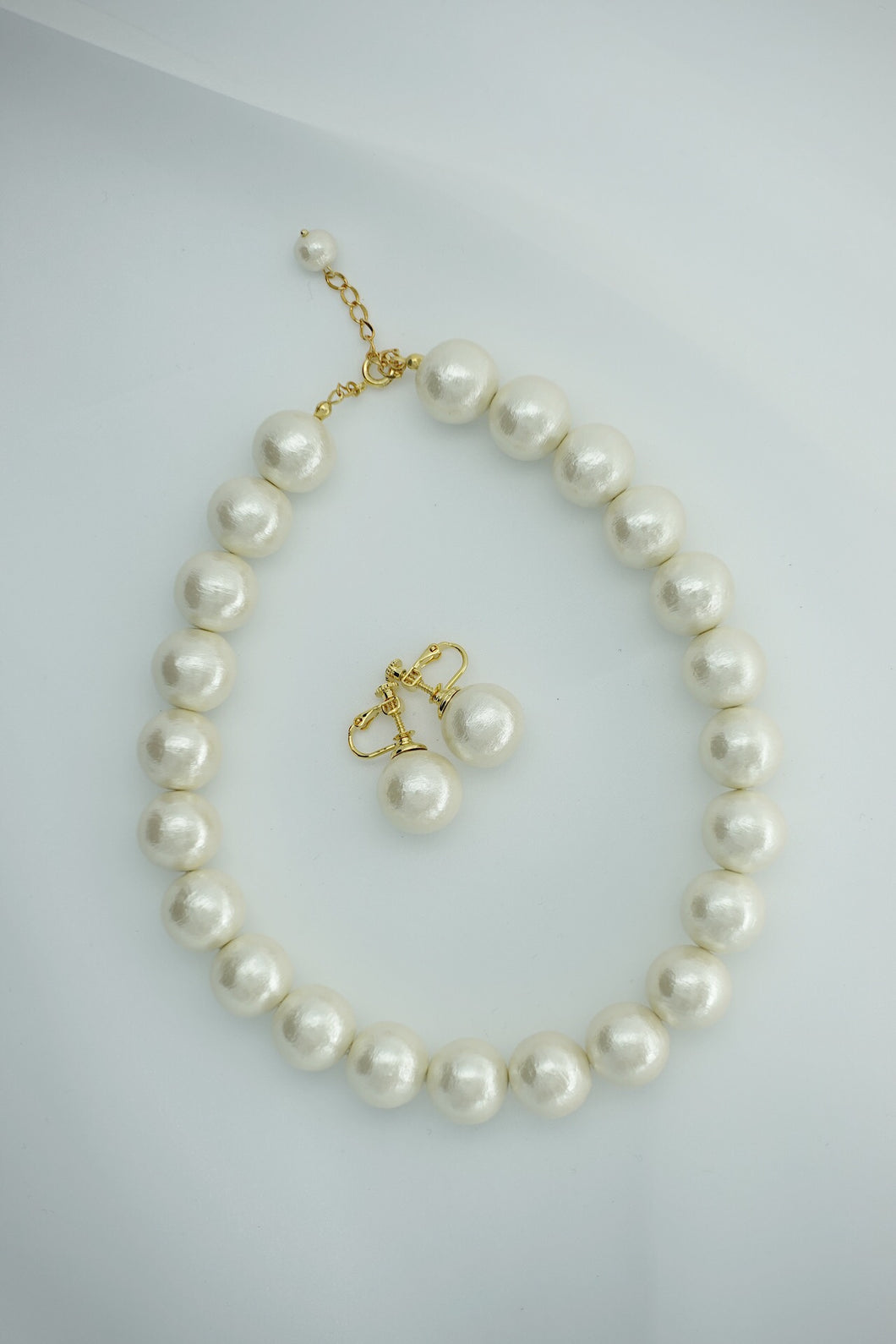 COTTON PEARL  CHOKER ＆EARRING