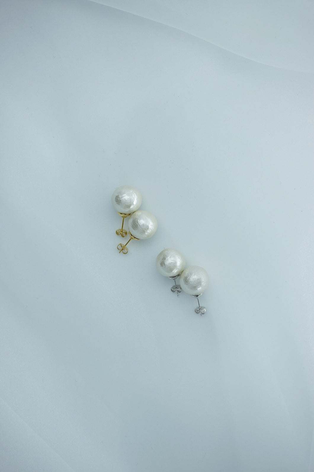 COTTON PEARL EARRING/PIERCE-18mm